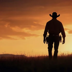Western Cowboy Silhouette