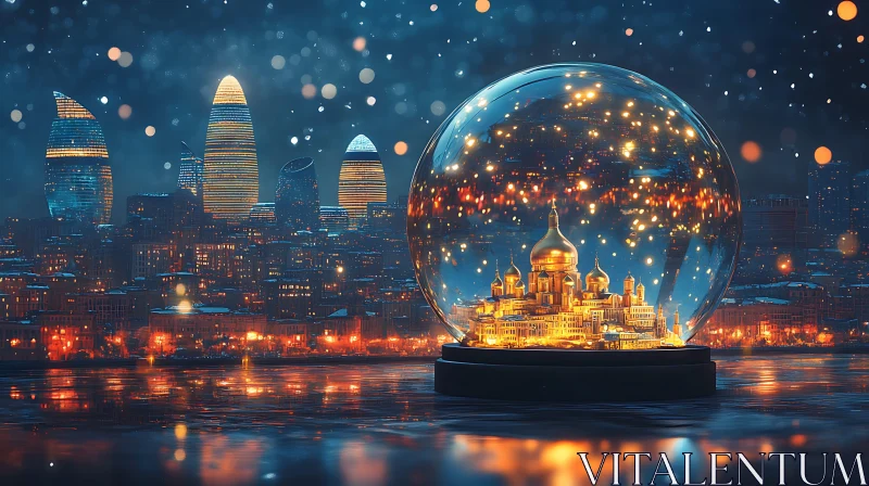 Night City in a Glass Orb