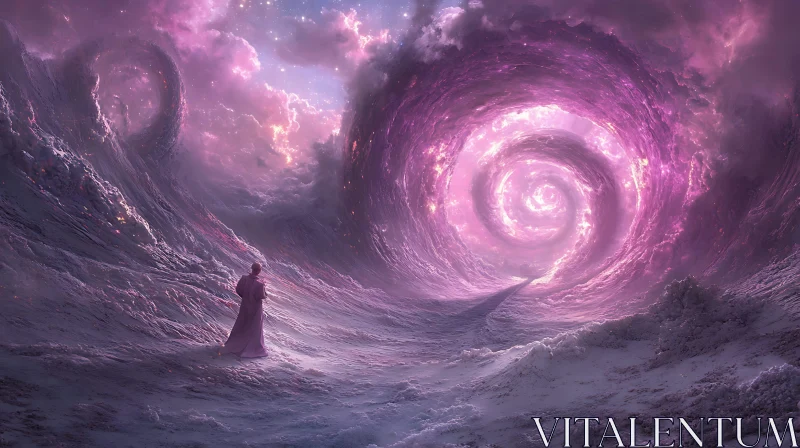 Surreal Pink Galaxy Portal Landscape