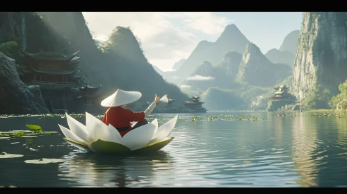 Peaceful scene of a person in nature