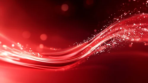 Flowing Red Lines and Glittering Accents