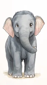 Cute Baby Elephant Artwork