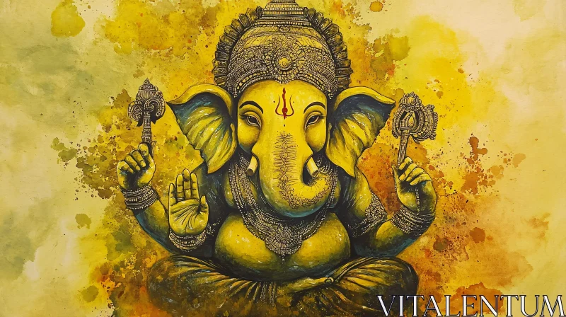 Ganesha in Golden Hues
