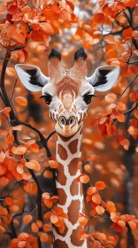 Majestic Giraffe in Autumn
