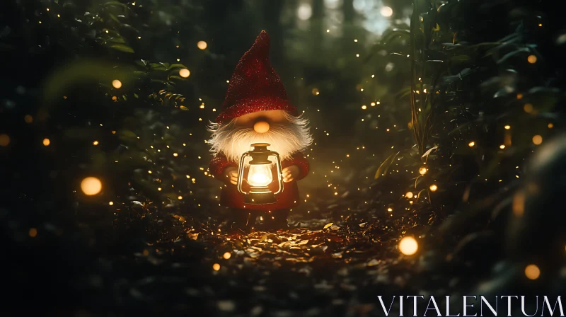 Forest Gnome with Glowing Lantern