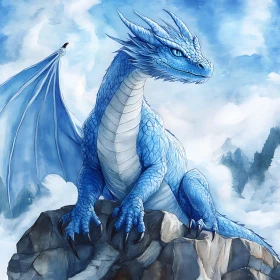 Icy Blue Dragon Fantasy Art