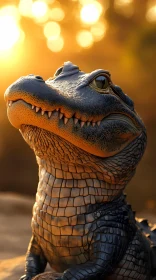 Crocodile in Warm Sunlight