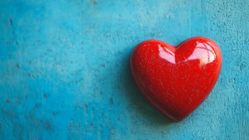 Heart Still Life on Blue Surface