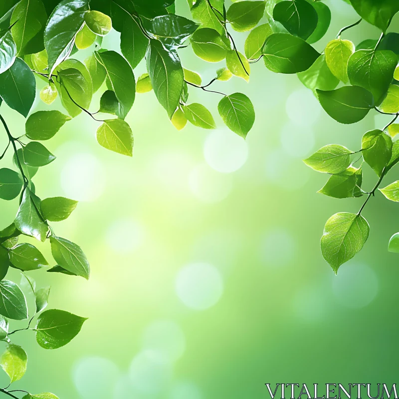 Fresh Green Leaves on a Soft Background