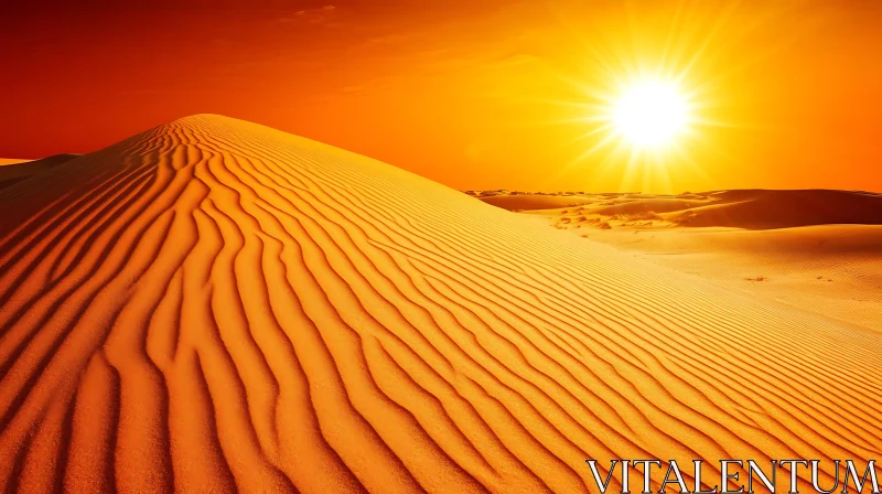 Desert Landscape with Sand Dunes