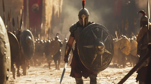 Spartan Warrior with Shield