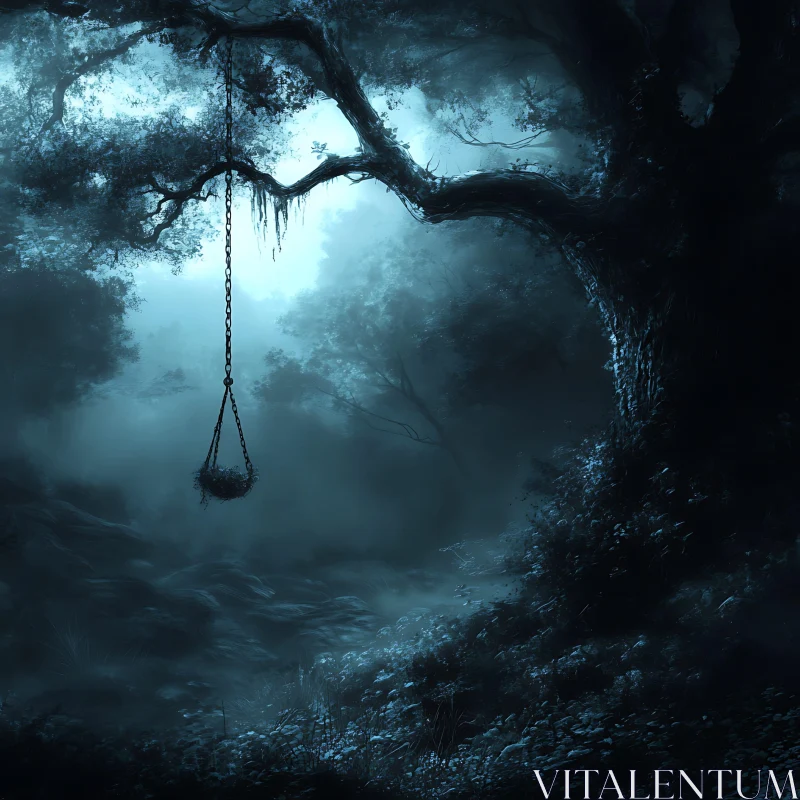 Blue Forest with Swing