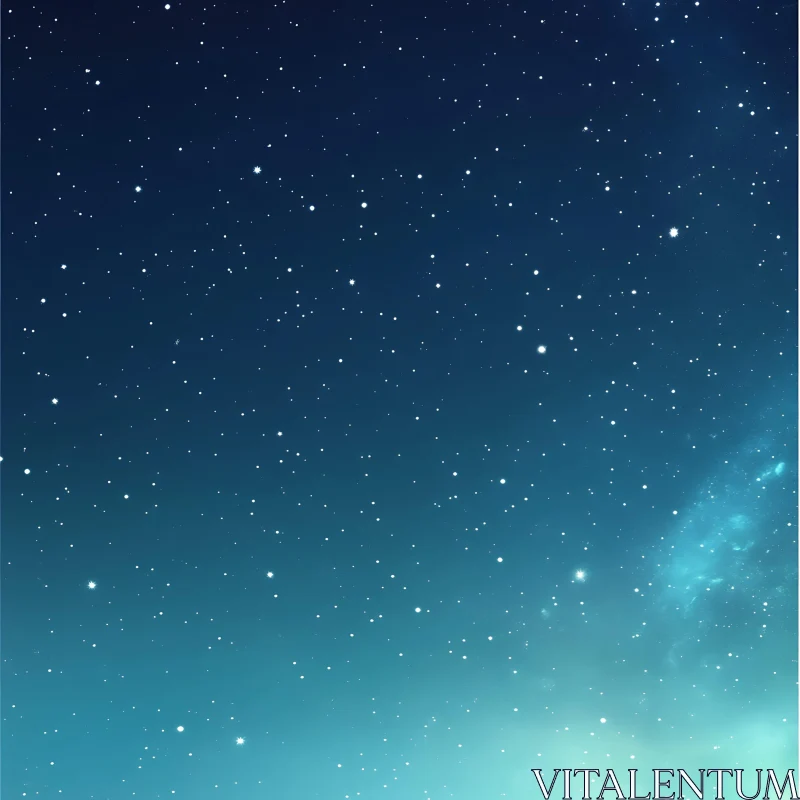 Cosmic Starfield in Blue Hues