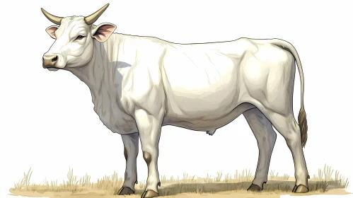 White Cow Illustration