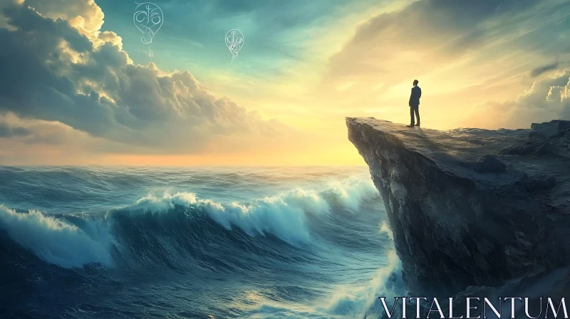 Ocean View from Rocky Cliff
