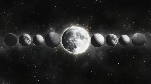 Moon Phases in Starry Night
