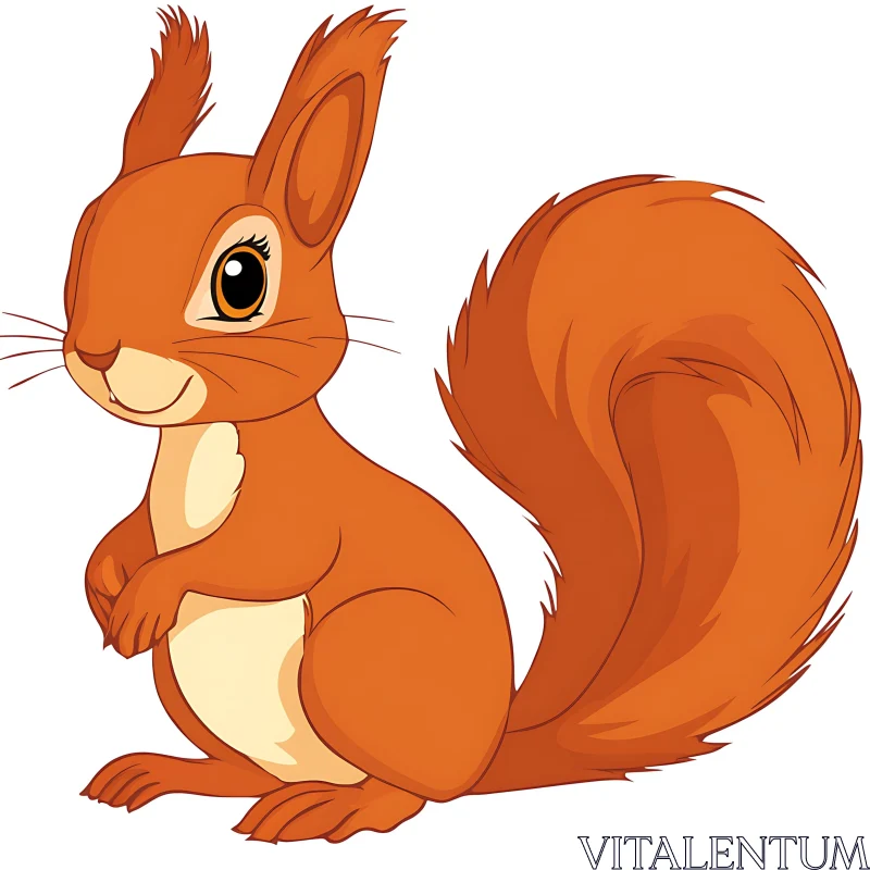 Cartoon Squirrel with Bushy Tail
