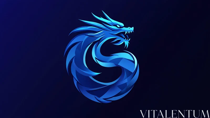 AI ART Blue Dragon Logo Design