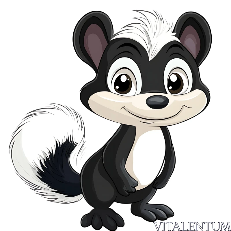 Playful Skunk Cartoon Character