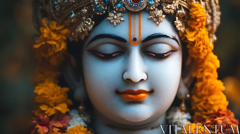 Peaceful God Face Close-up