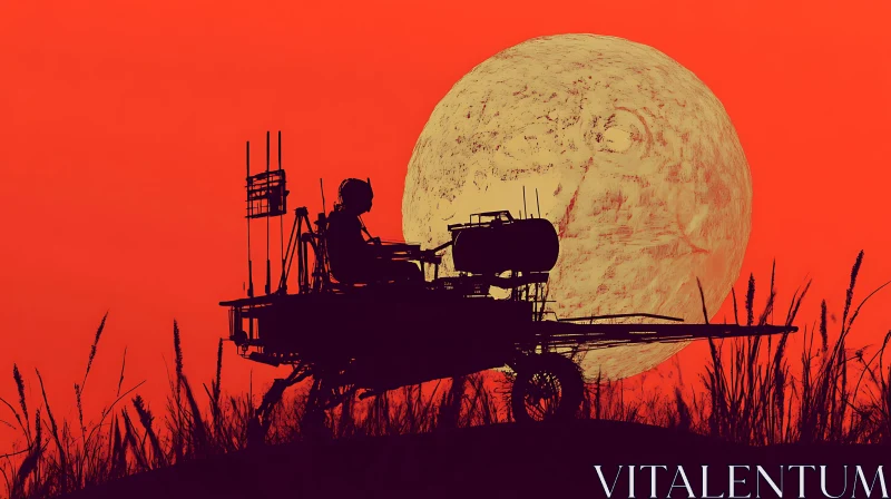 Lunar Vehicle Silhouette at Sunset