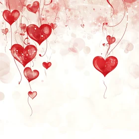 Red Hearts in Ethereal Composition