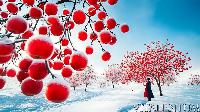 Snowy Berries Winter Scene