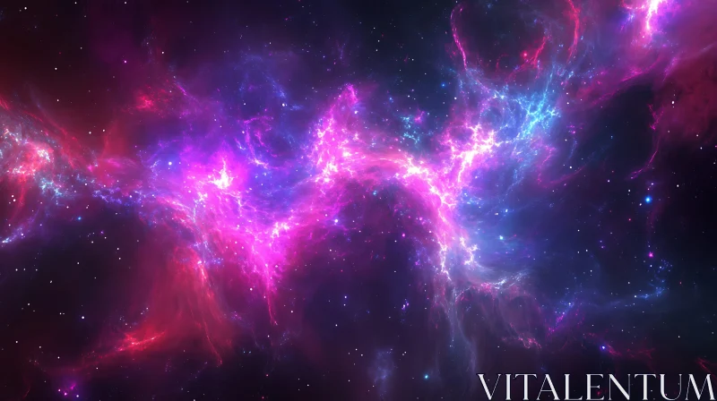 Celestial Swirls: Magenta and Azure Galaxy