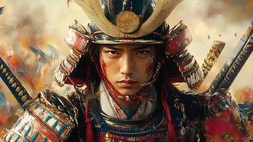 Asian Warrior in Traditional Armor