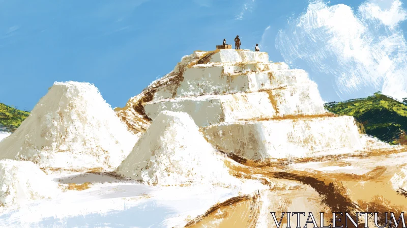 White Mountain Landscape with Figures