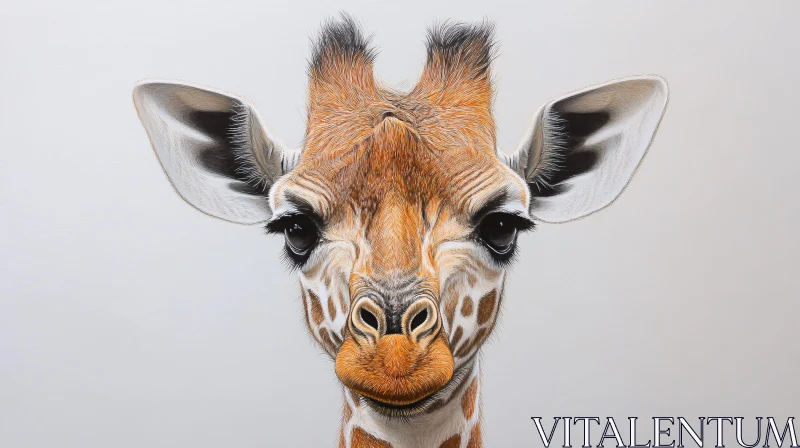 Close-Up of a Giraffe AI Image