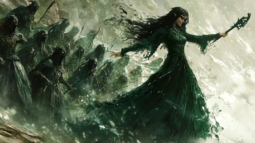 Enchantress Commanding Spectral Army Artwork