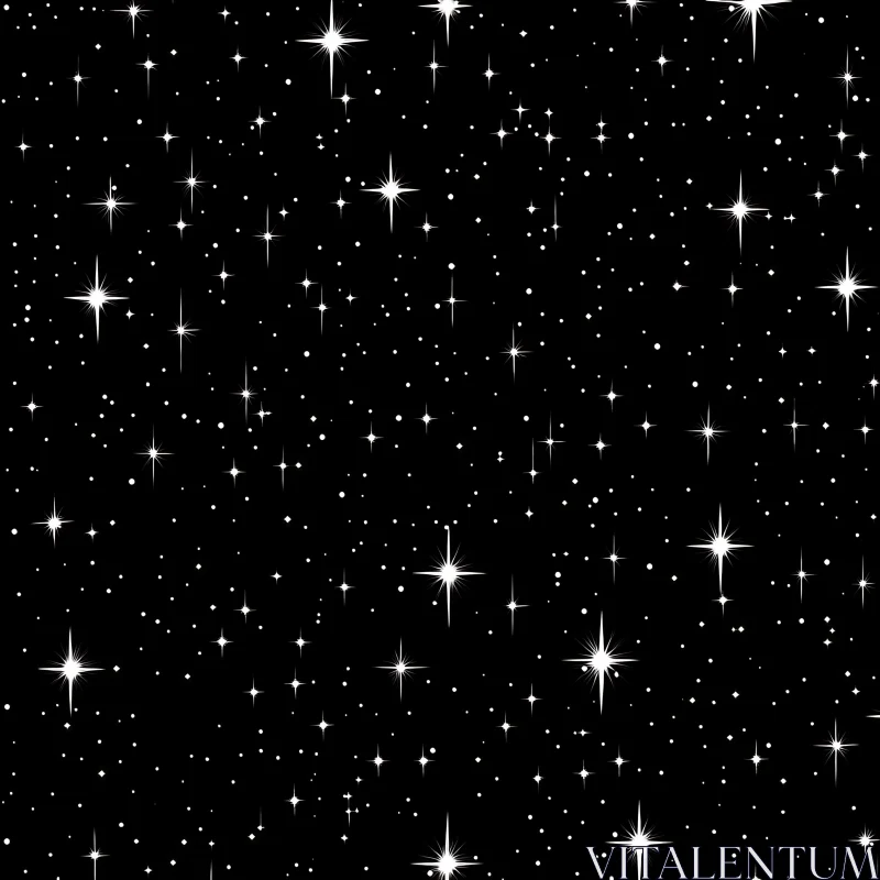 Celestial Star Field on Black Backdrop