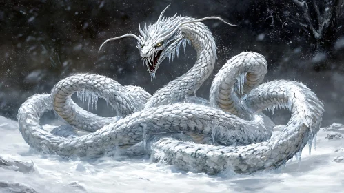 Icy Dragon in a Frozen Realm