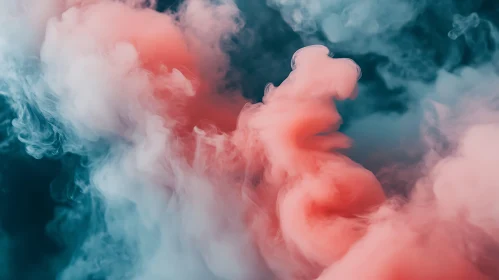 Abstract Smoke Art: Pink Meets Blue