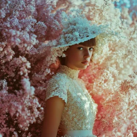 Floral Portrait of a Woman in Bloom