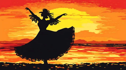 Sunset Dance Silhouette