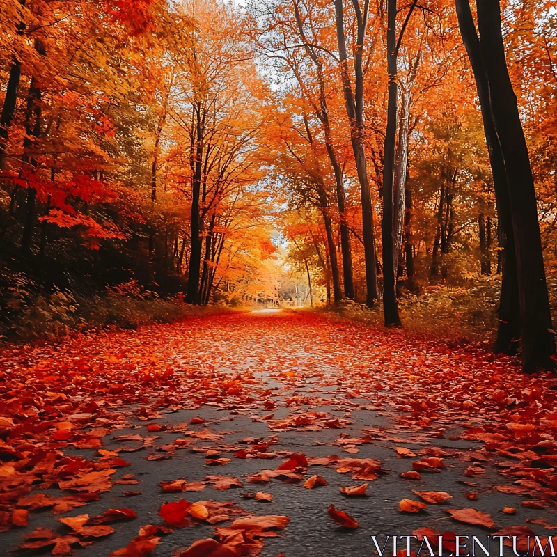 Fall Foliage Forest Walkway