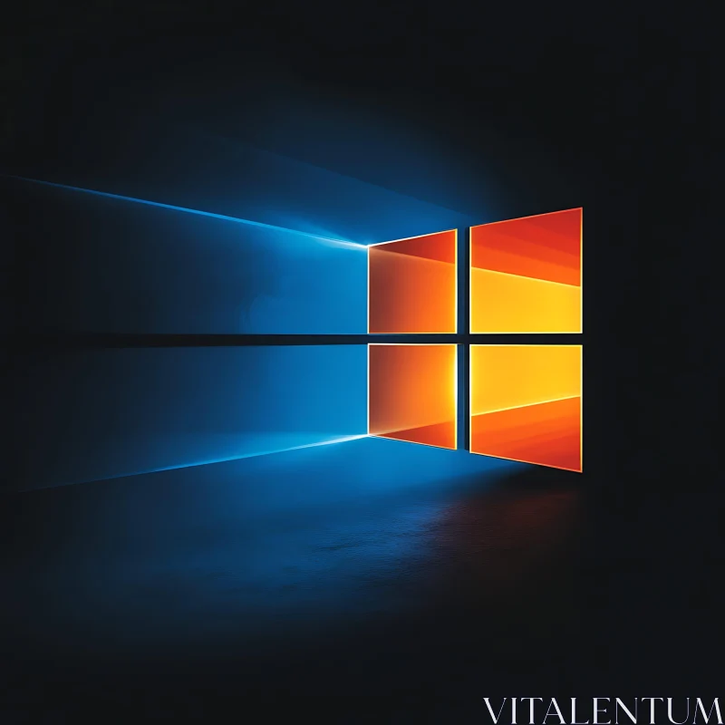 Glowing Abstract Window with Light Beams