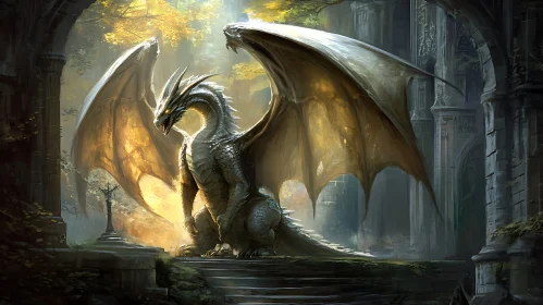 Ancient Dragon in Stone Sanctuary