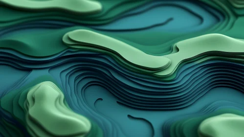 Serene Abstract Landscape with Layered Contours