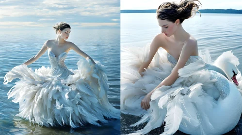 Feathered Dress by the Sea