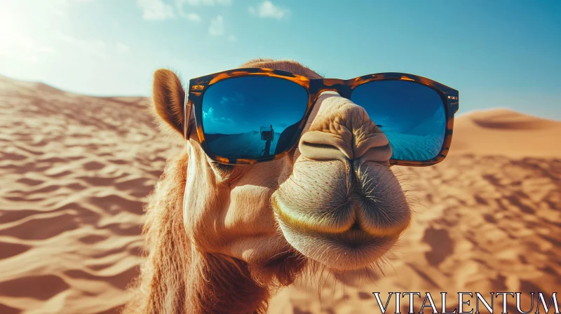Cool Camel in Desert Landscape