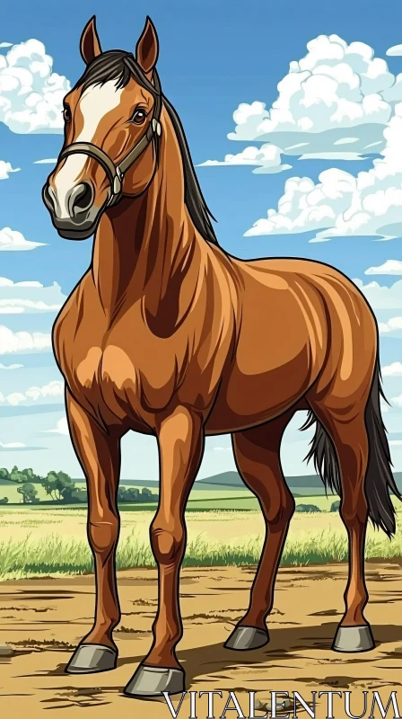 Horse in Natural Landscape