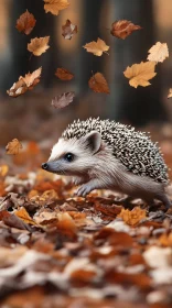 Hedgehog Scene in Forest