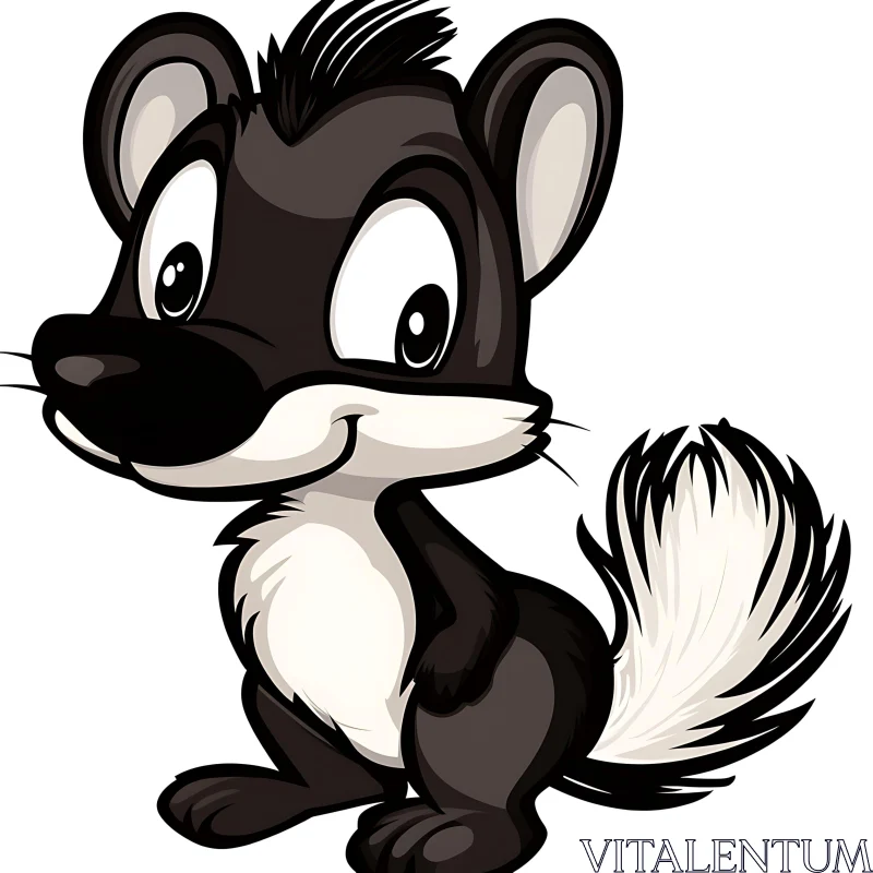Smiling Skunk Cartoon Illustration