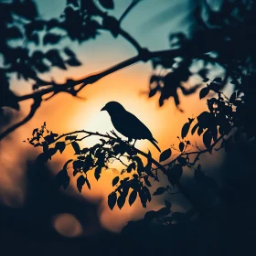 Sunset Bird Silhouette