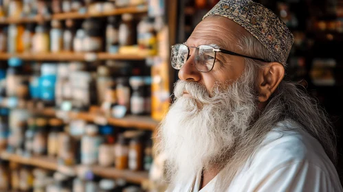 Elderly Man with White Beard