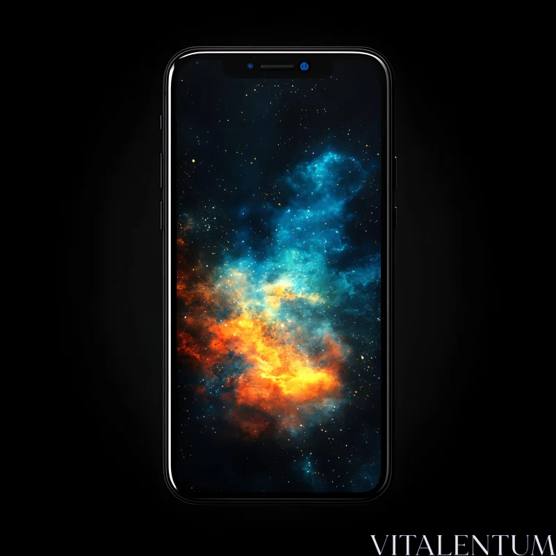 Nebula on Phone Screen AI Image