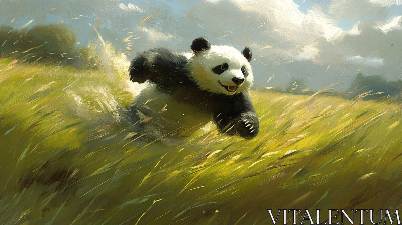 Playful Panda in Nature